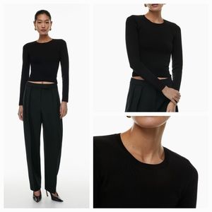 Babaton Sculpt Knit Crew Longsleeve Sz Large #101514 In Dark Olive Green.